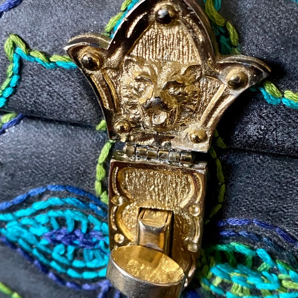 RARE Gorgeous 1950’s Embroidery Box Purse Luxury Handbag Fashion Statement Bag - Picture 9 of 9